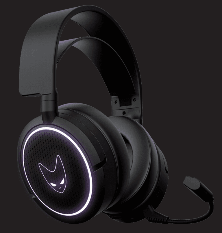 X3 Spain OEM gaming headset case study front product view with RGB lighting