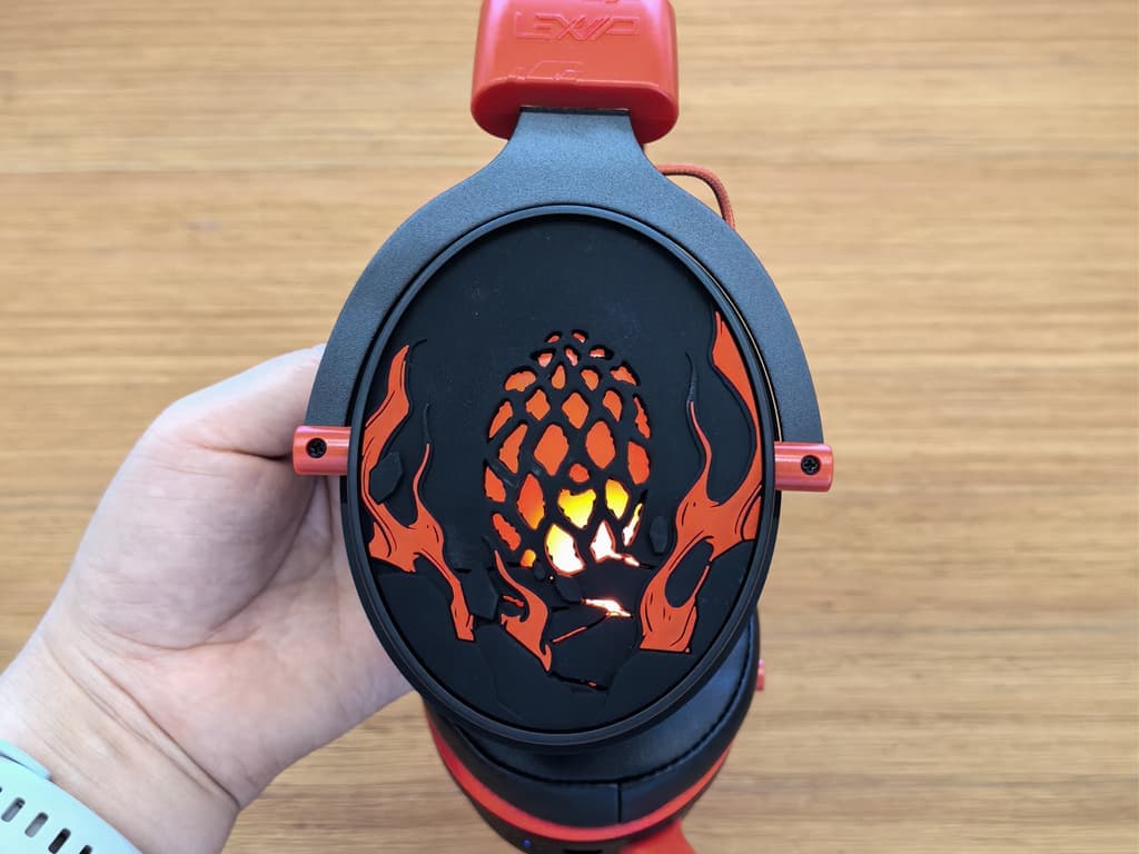 GOT France OEM gaming headset case study dragon earcup LED detail
