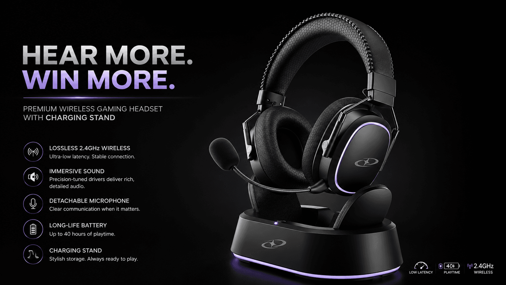 G946 private label wireless gaming headset sample-development presentation for a growing gaming brand