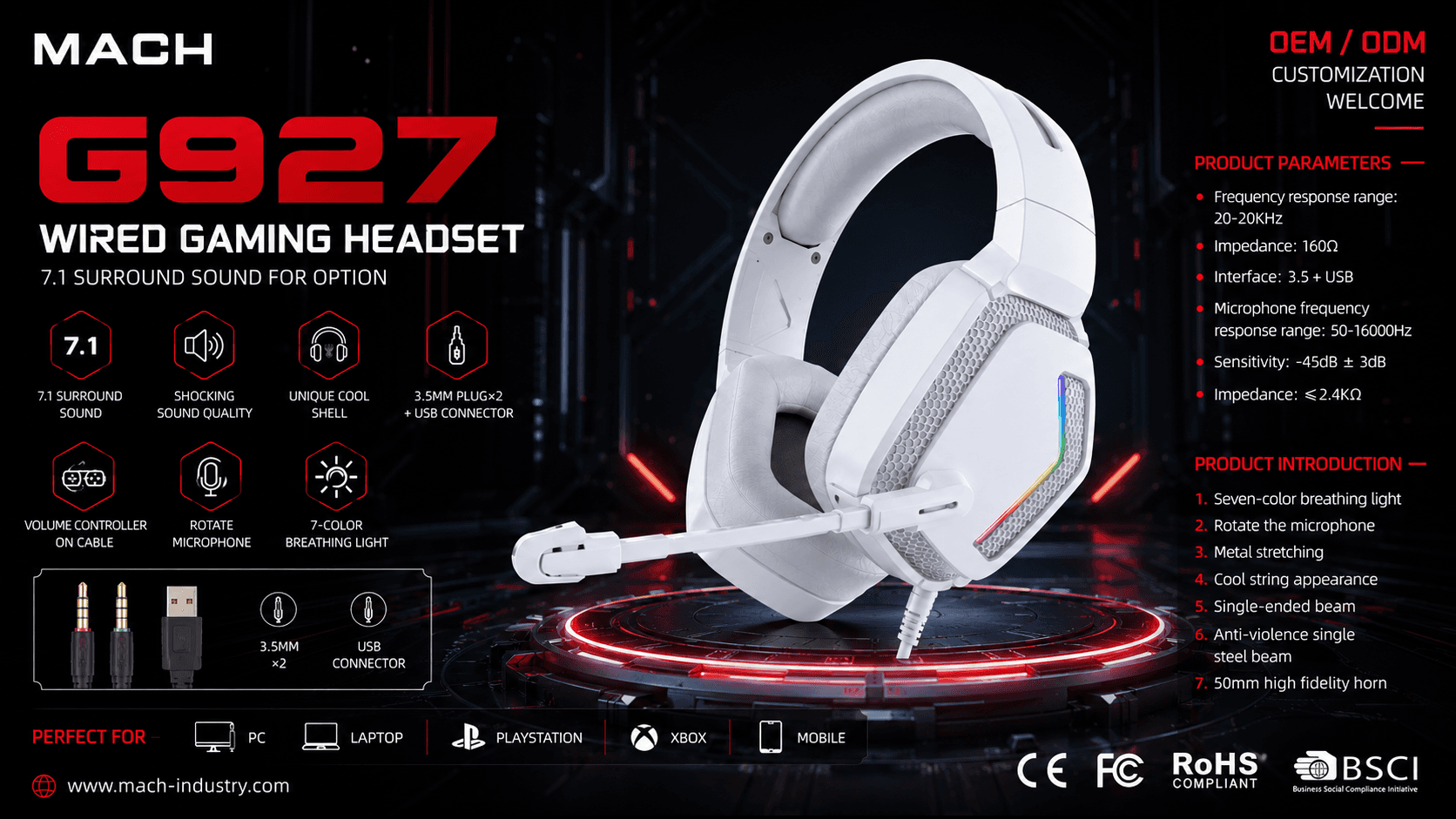 G927 3.5mm + USB Wired Gaming Headset