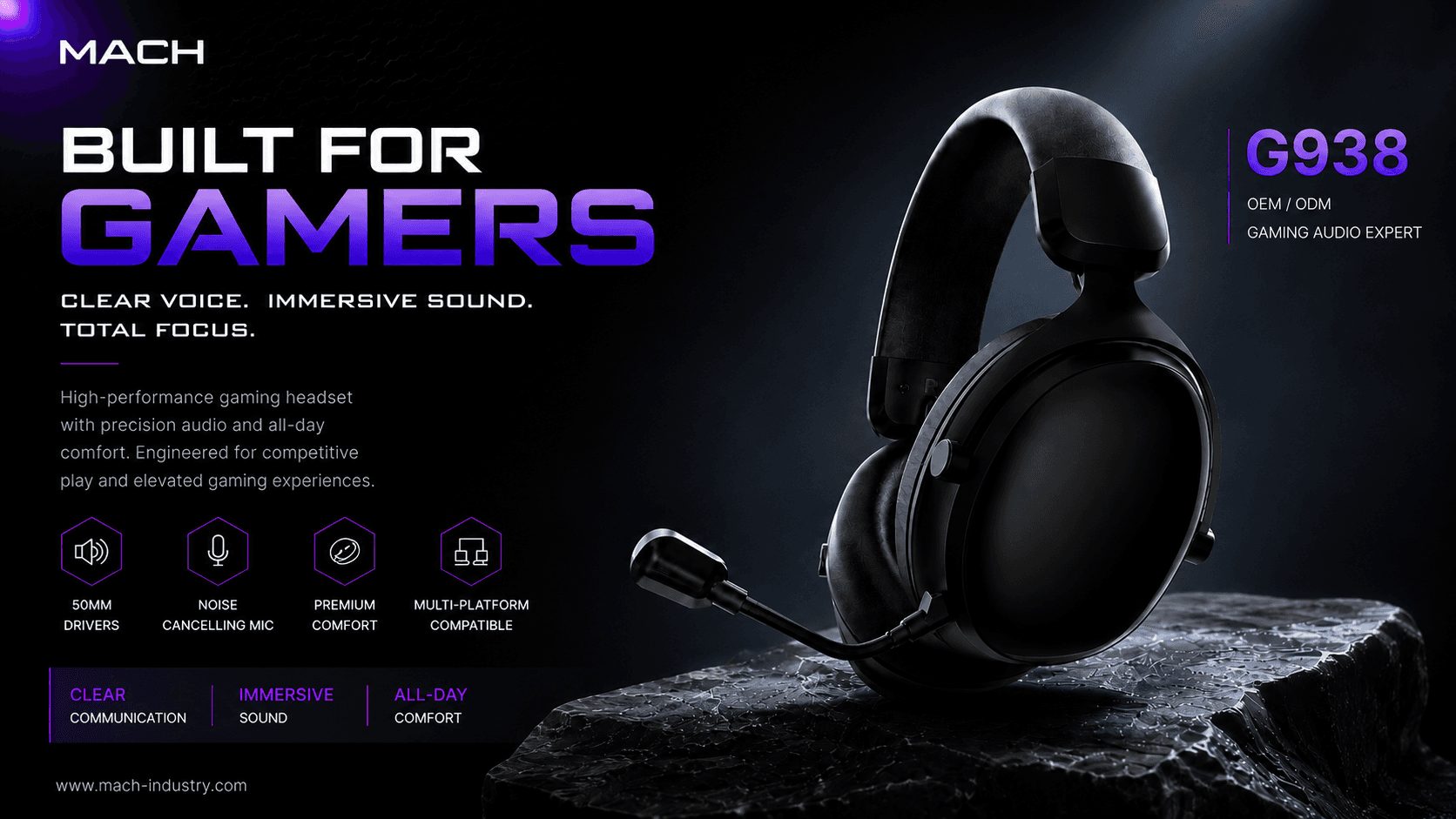 G938 Black OEM Wireless Gaming Headset