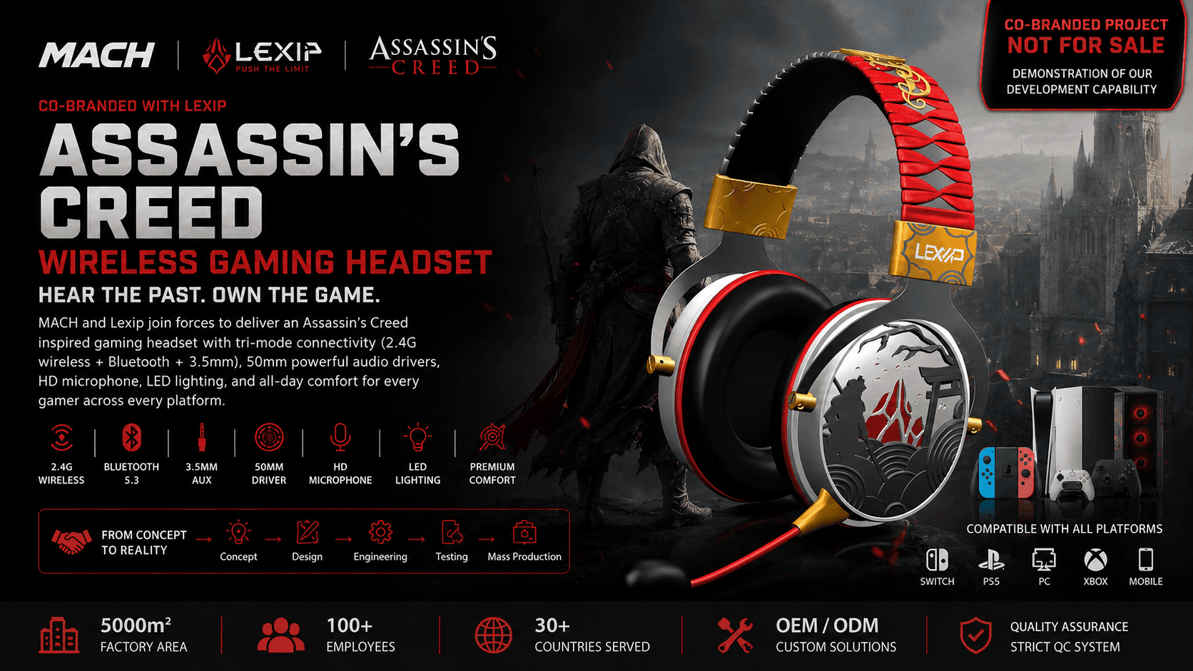 AC France OEM gaming headset case study hero image for tri-mode low latency wireless gaming headset