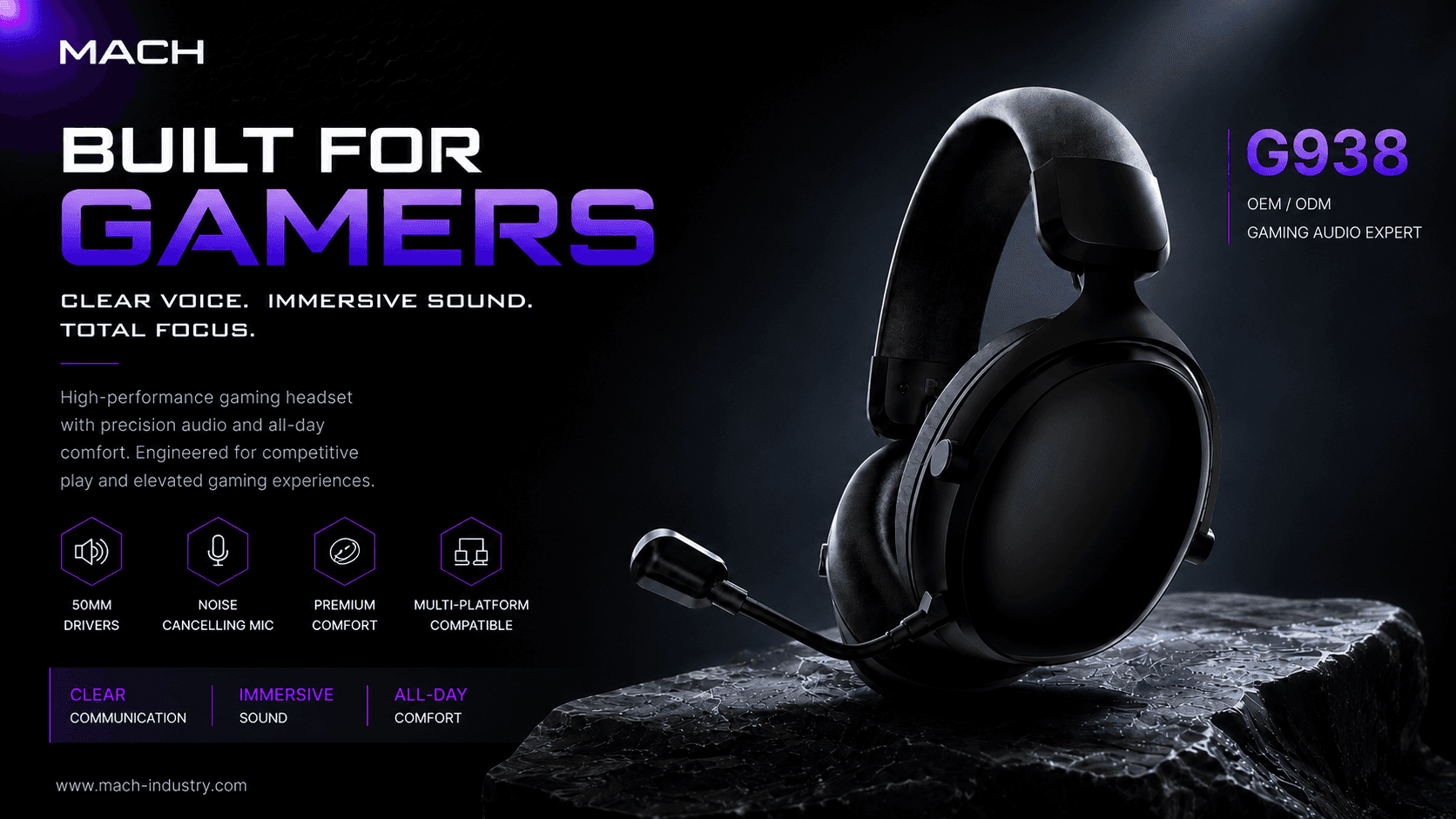 G938 Black OEM Wireless Gaming Headset