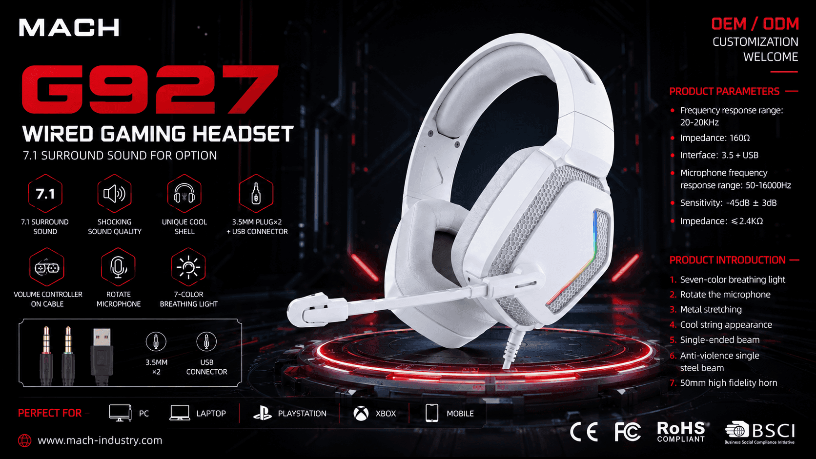 G927 3.5mm + USB Wired Gaming Headset
