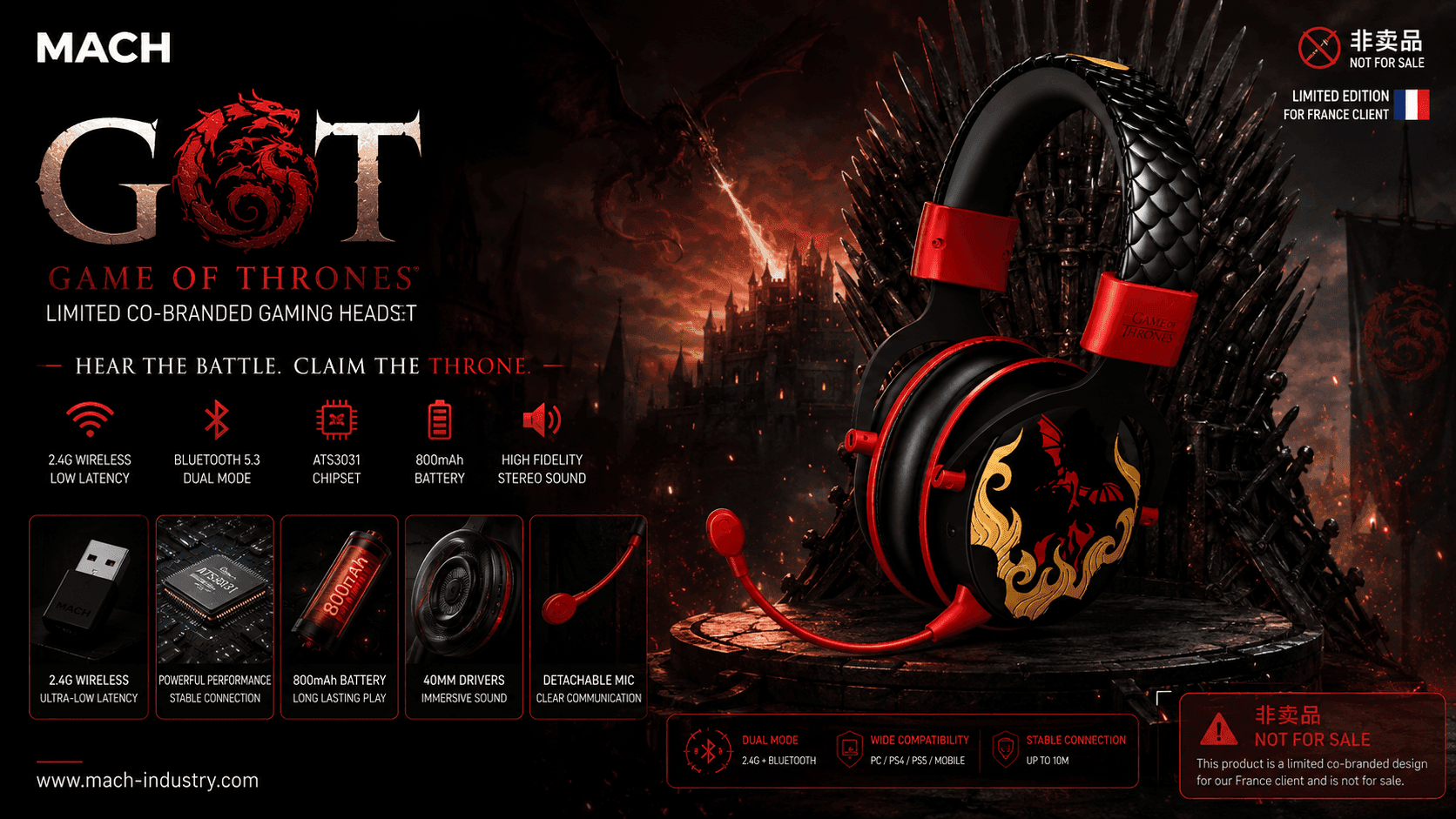 GOT Co-Branded Tri-Mode Gaming Headset