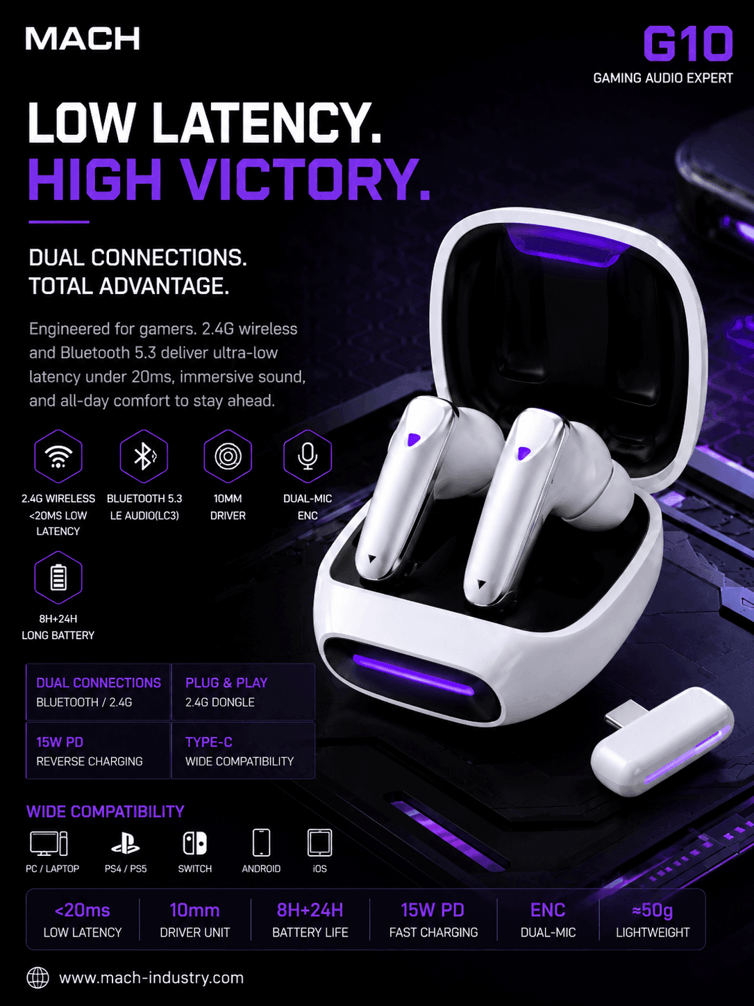 G10 Wireless Gaming Earbuds OEM ODM Gaming Audio Manufacturer