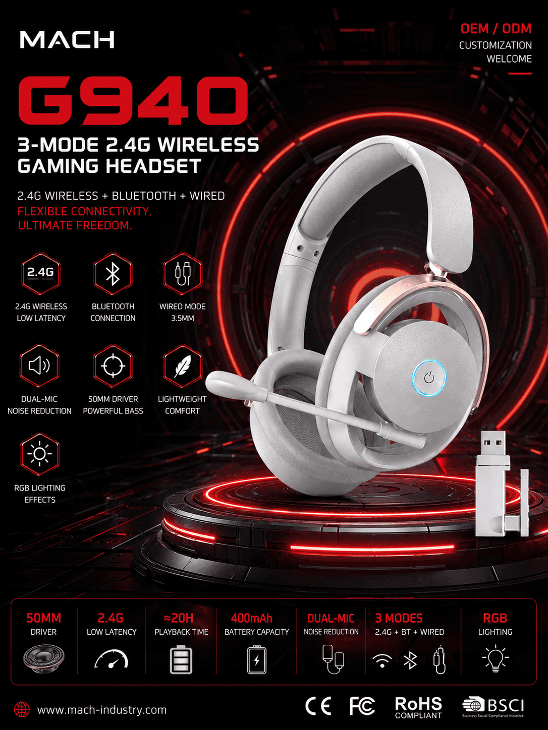 G940 tri-mode wireless gaming headset hero image