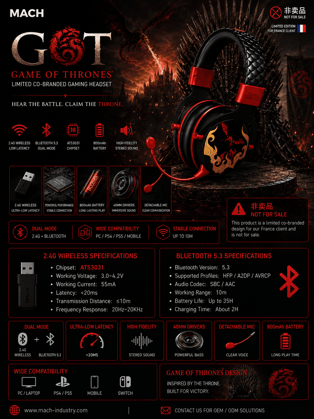 GOT co-branded tri-mode gaming headset hero visual