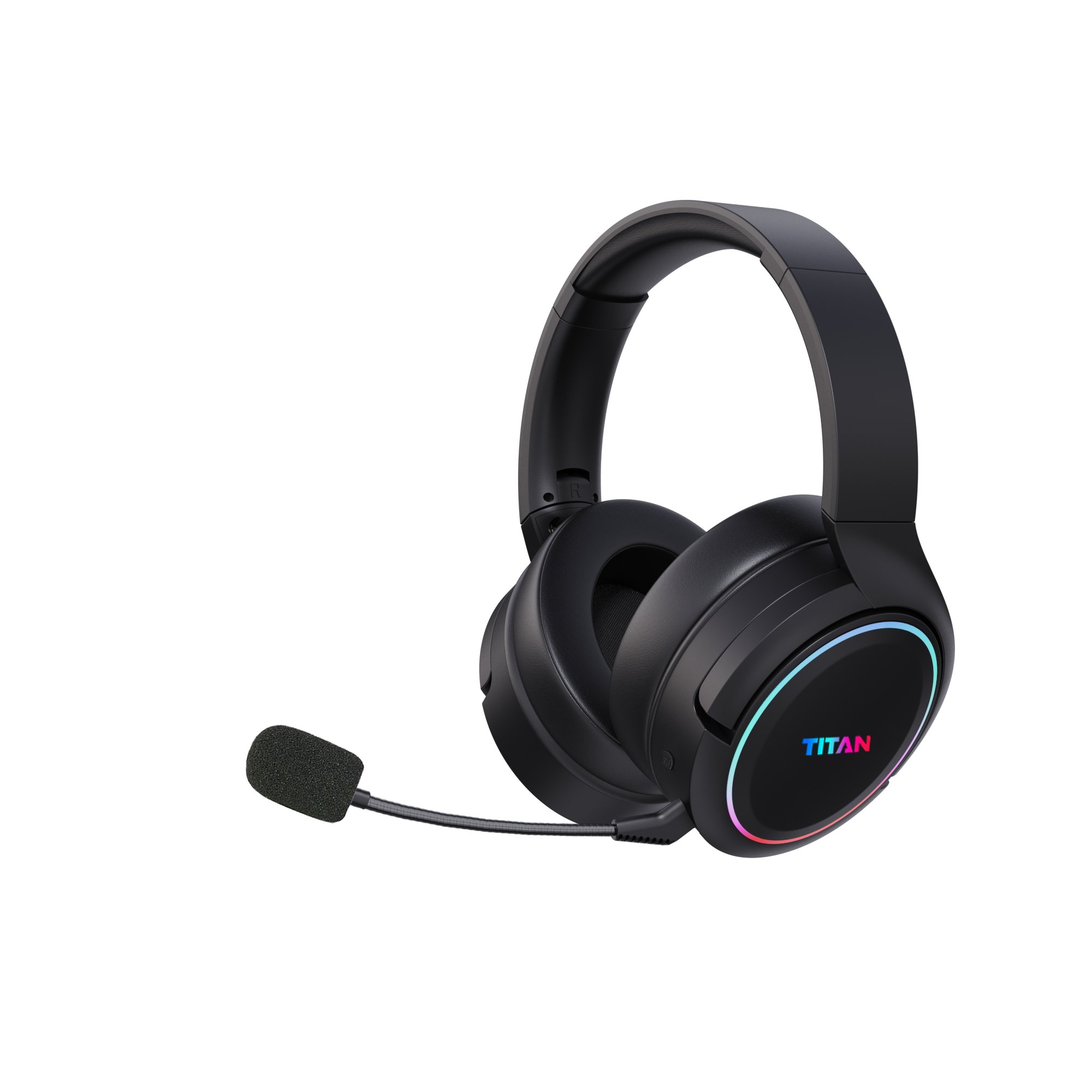 WH6-BT wireless gaming headset with RGB lighting and detachable microphone